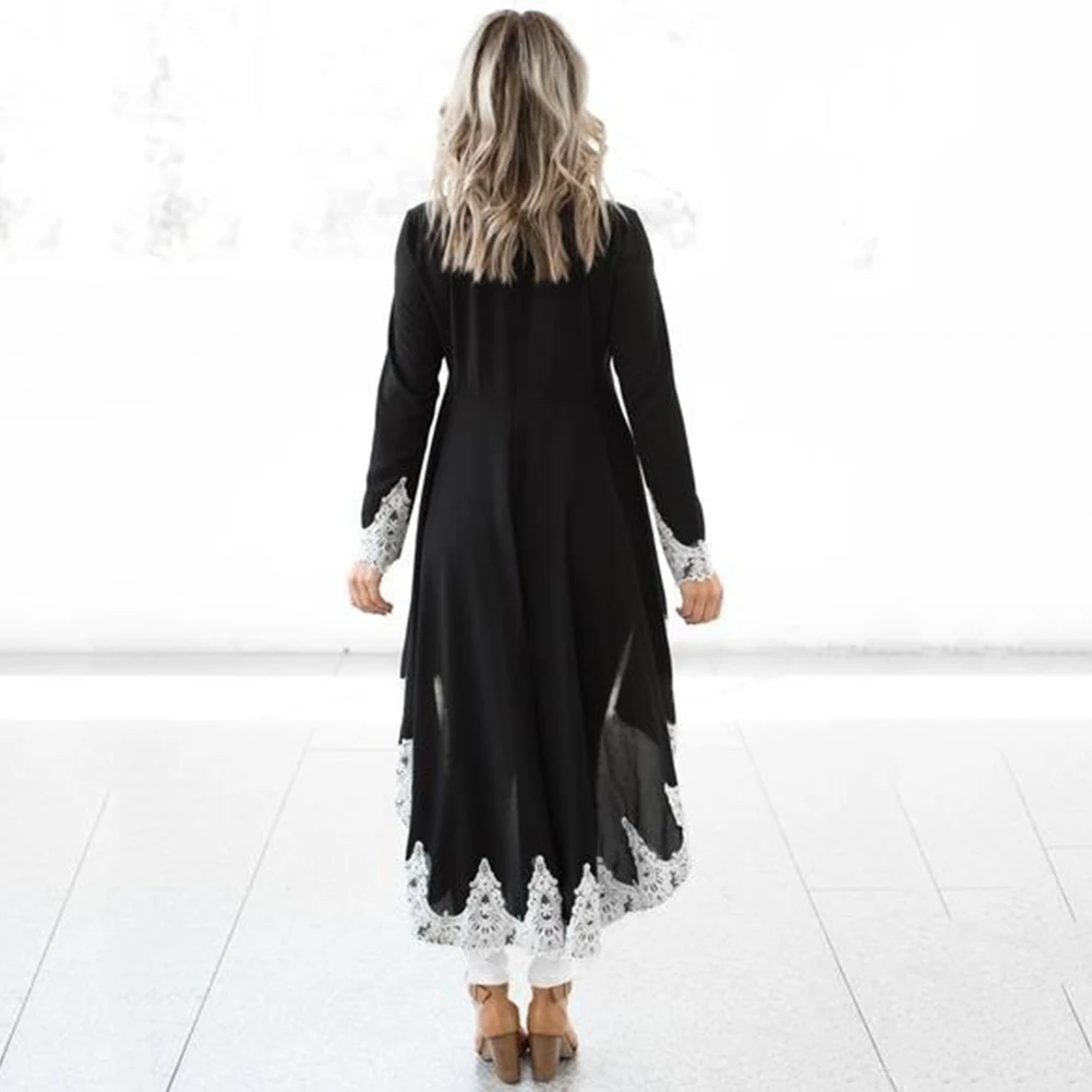 Женское платье с асимметричным цветочным подолом длинным рукавом в стиле