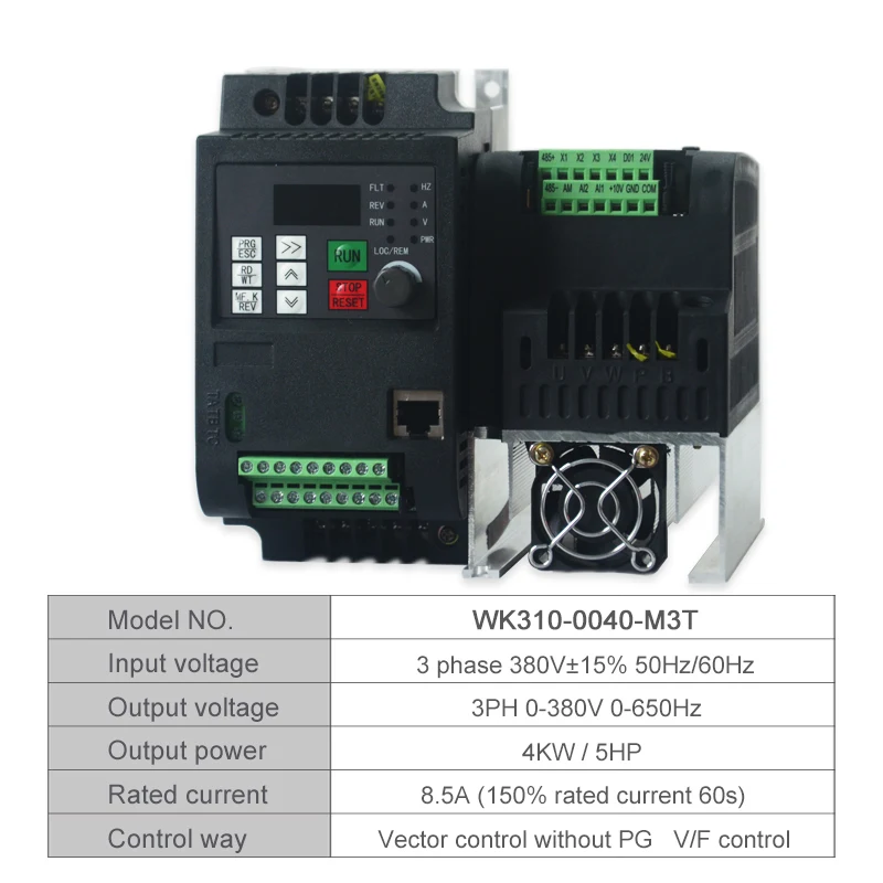 VFD инвертор Freqency конвертер 380V 4KW трехфазный мини переменный частоты частотно