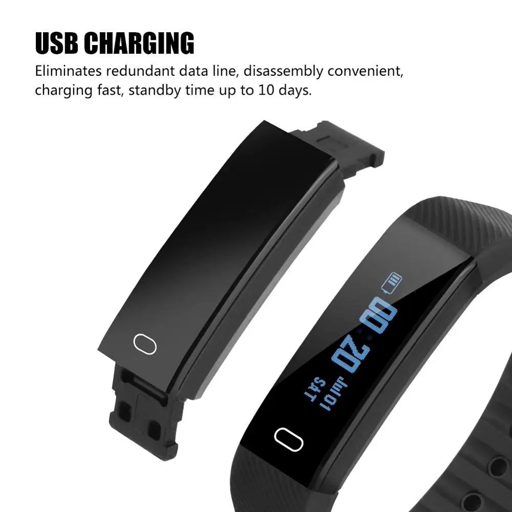 0.86 Inch Color Screen Smart Bracelet Men Sports Pedometer Fitness Tracker Band Sleep Monitor LED Display Waterproof | Электроника