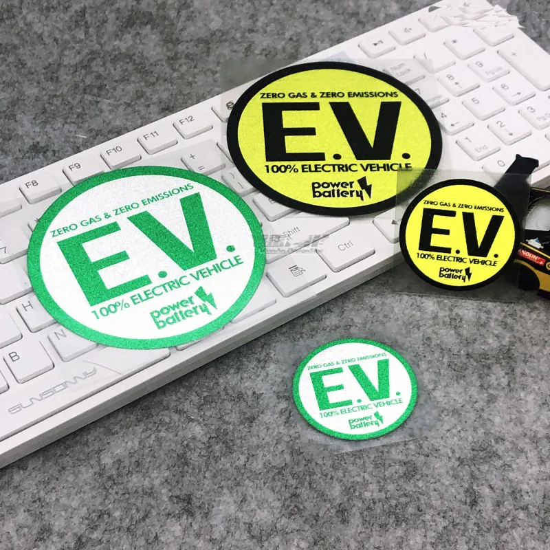 

Car Styling Sticker Funny Zero Gas Emissions 100% Electric Energy Vehicle Auto Reflective Decals Environmental Protection
