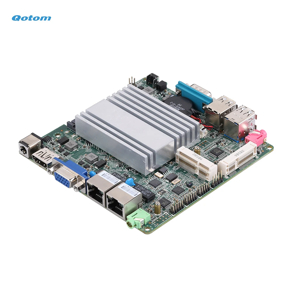 

Qotom Mini ITX Motherboard with Bay Trail Processor Onboard, Quad Core 1.86 GHz, Dual LAN Motherboard DC 12V