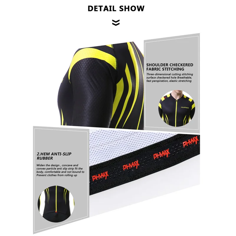 Трикотажные изделия PHMAX с длинным рукавом для езды на велосипеде|Майки