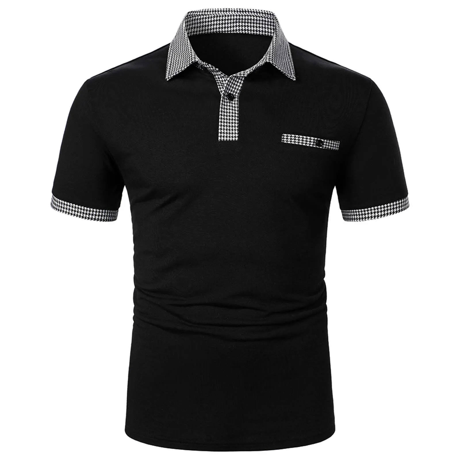 Рубашка-поло мужская в полоску деловая тенниска с коротким рукавом Повседневная