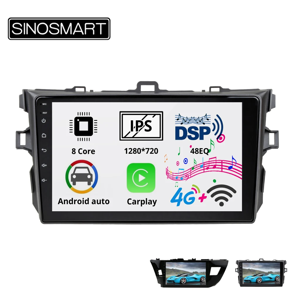 Sinosmart 2Din 8 ядерный DSP 48EQ IPS/QLED 2.5D экран автомобильный gps Радио мультимедийный плеер