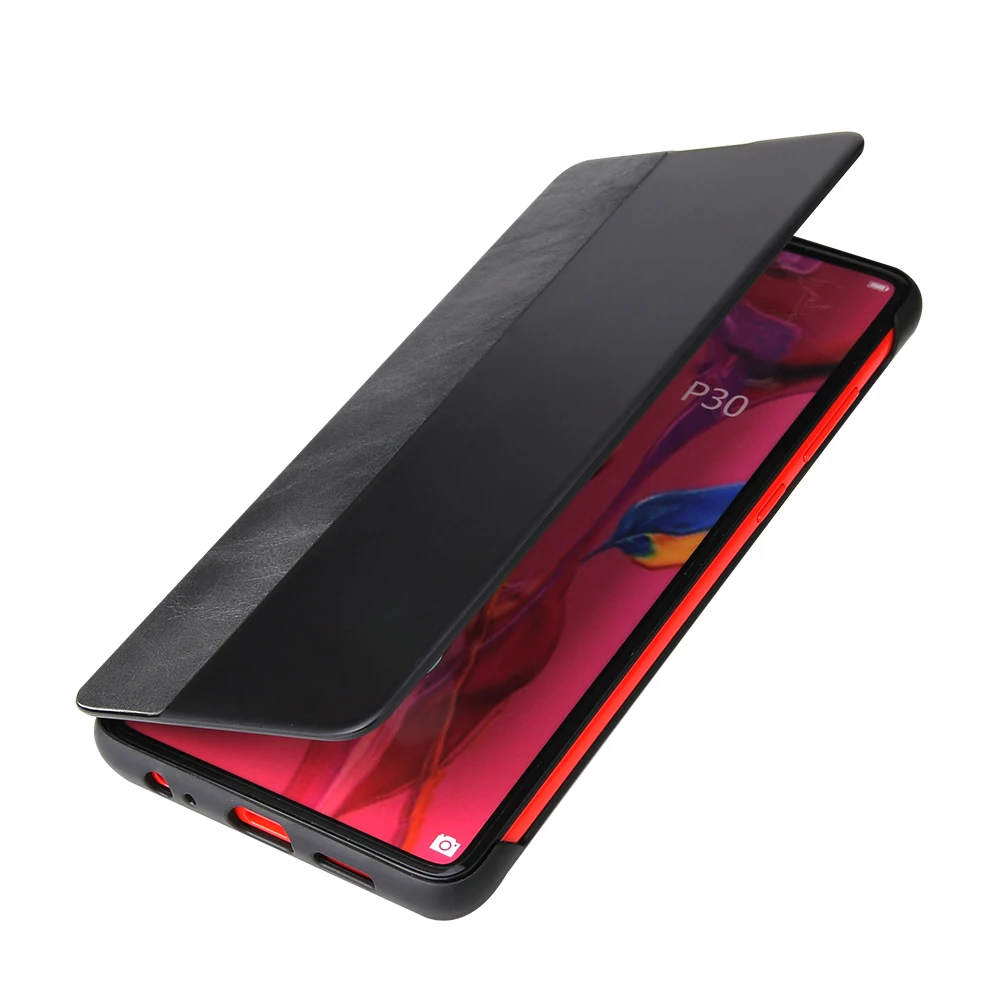 Деловой умный чехол из искусственной кожи с боковым окном для huawei mate 10 Por P20 Pro P30 Pro Smart Auto Sleep Touch View