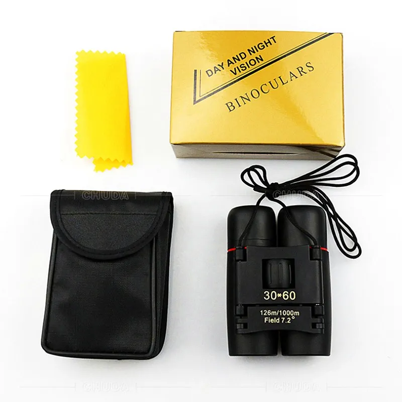 Зум телескоп 30x60 складной бинокль с низким светильник ночного видения для