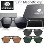 Очки солнцезащитные мужские 3 в 1, поляризационные очки-авиаторы с магнитной застежкой, защита UV400, оптические аксессуары для вождения при близорукости