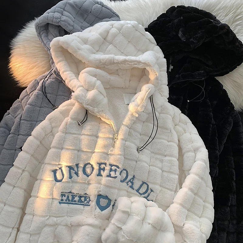 

SYUHGFA мужская одежда 2022 зимняя толстовка из овечьей шерсти модная Осенняя свободная толстовка с капюшоном