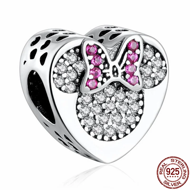 

100% Real 925 Sterling Silver Love Heart Series Fit Original 3mm Bracelet&Bangle Making Fashion DIY Jewelry For Women