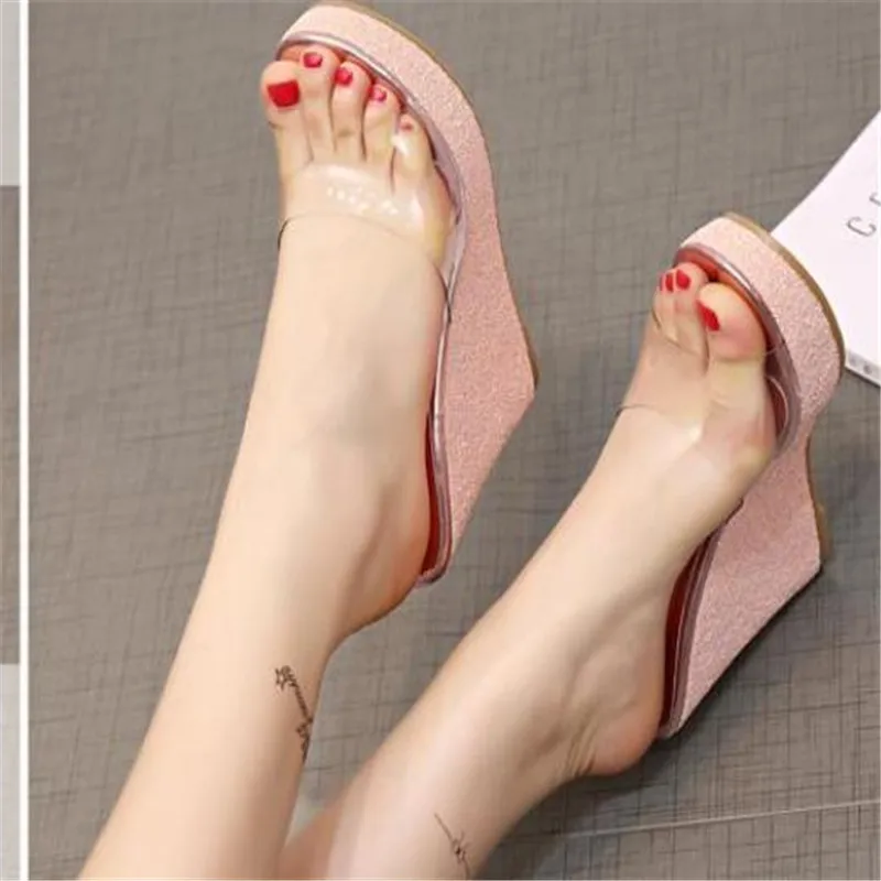 Сандалии женские на высоком каблуке босоножки с блестками водонепроницаемая