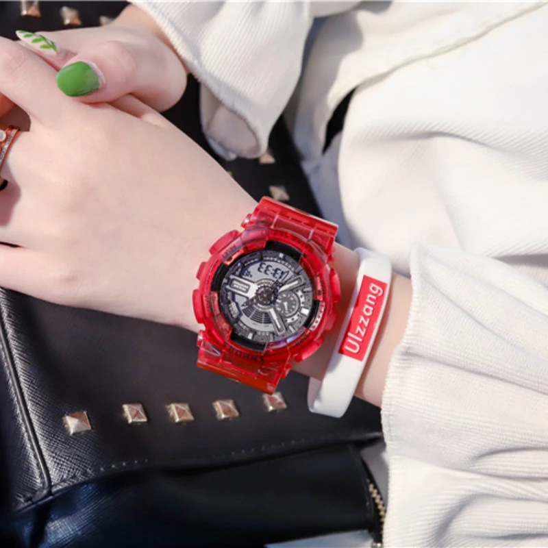 

2021 Hot Ins Wind Electronic Watch Ladies Waterproof Sports Korean Simple Casual G Style Digital Shock Military Male Resin Clock