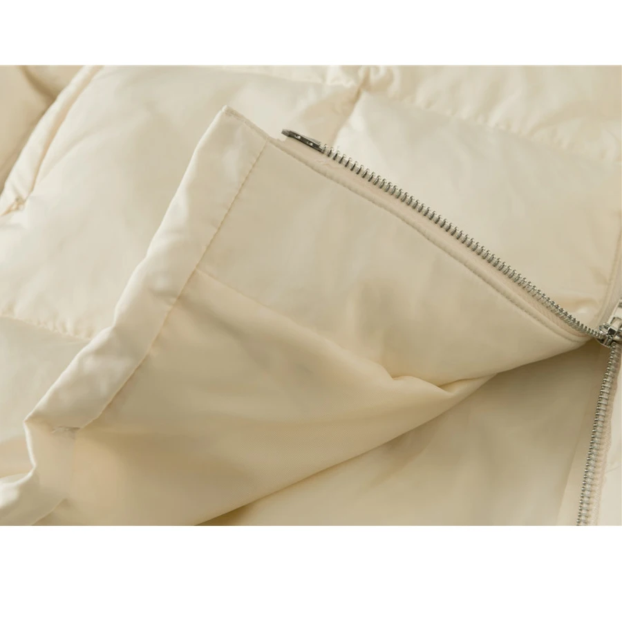 

Free shipping High quality winter Western Style hooded with zipper 90 White duck down jackets loose quilted jacket with pockets