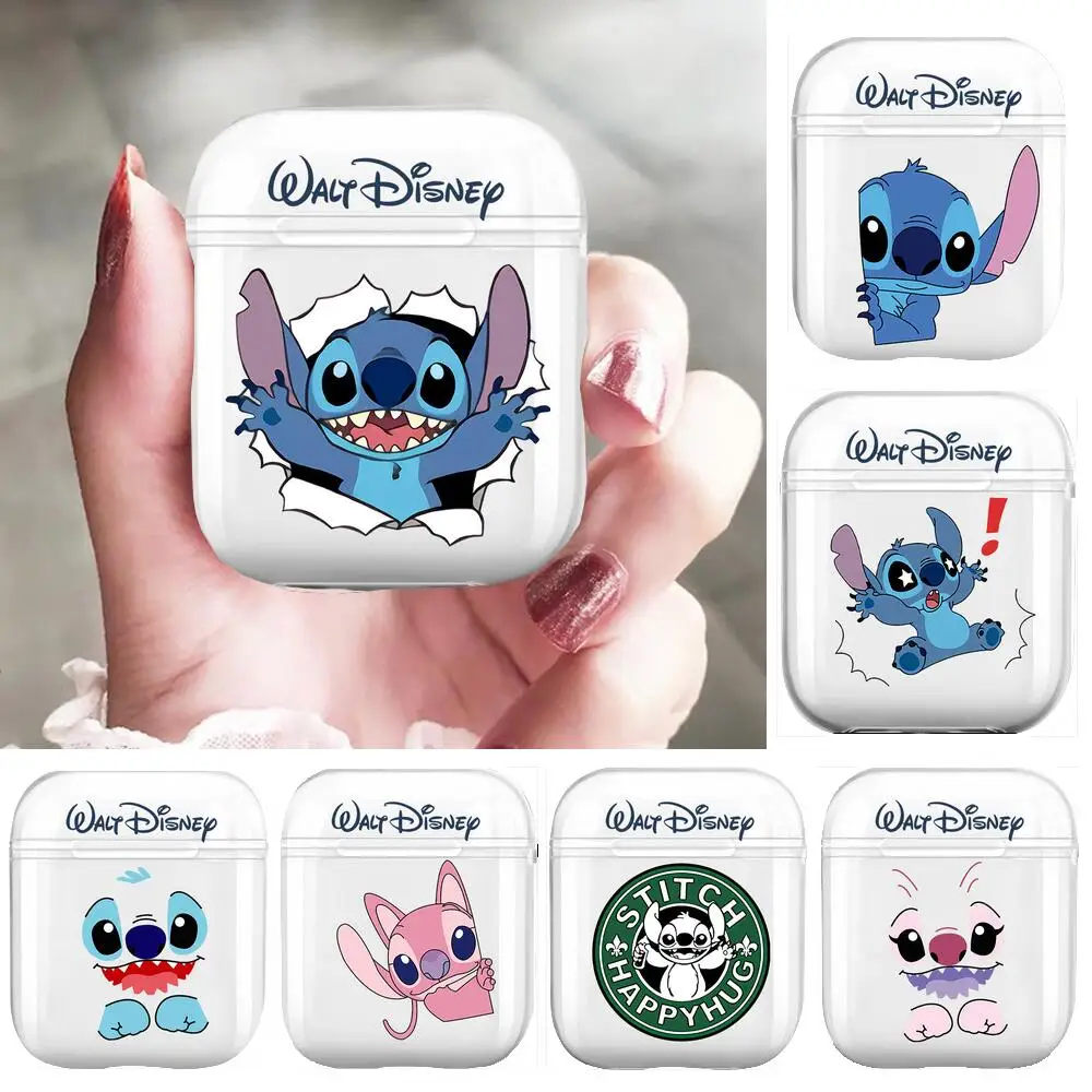 

Stitch Couples Soft Silicone Cases For Airpods 1/2 Protective Bluetooth Wireless Earphone Cover For Air Pods Charging Box Bags