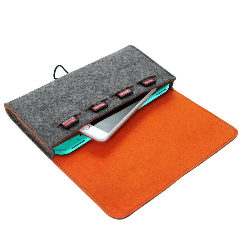 Портативный защитный чехол серого цвета с карманом для 4 игровых карт игровой