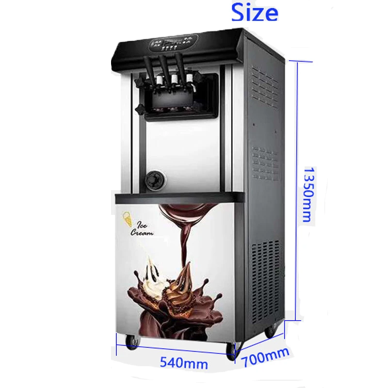 

30-40L/H three-color 9L*2 soft ice cream machine 220V/100v make ice cream intelligent desktop ice cream maker