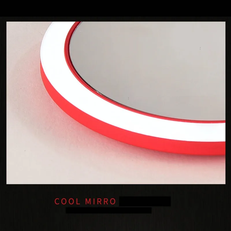 Портативное круглое мини-зеркало для макияжа со светодиодной подсветкой