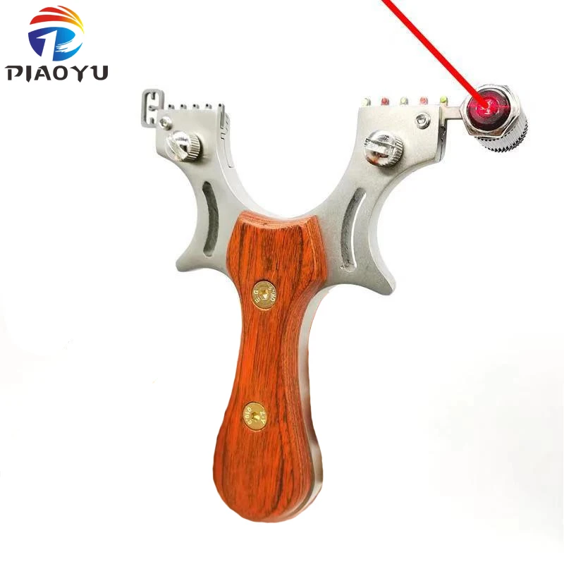 Рогатка профессиональная лазерная с деревянной ручкой из нержавеющей стали