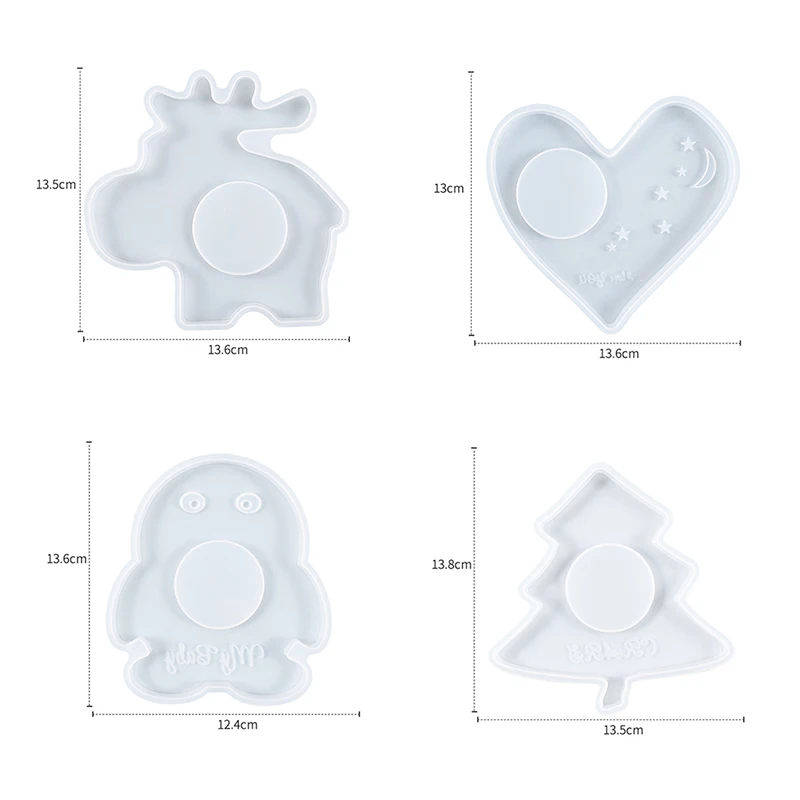 

Handmade Casting Molds DIY Crystal Epoxy Resin Mold Heart-shaped Star Moon Coaster Cup Pad Tray Mould Home Decoration Crafts