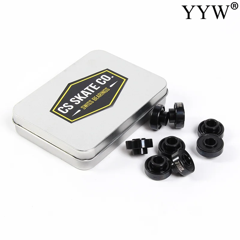 

8Pcs/Set ABEC-11 Professional Skateboard Bearings Black Thickening Chrome Steel High Speed Longboard Accessories Replacement