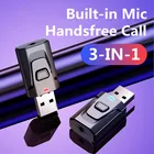 USB Bluetooth 3,5 беспроводной адаптер TX  RX  Mic 3 в 1 с мм аудио линией Bluetooth динамик AUX для ТВ, домашняя стерео или CD