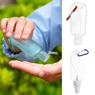 Горячая Распродажа, дезинфекционная бутылка, прозрачная бутылка для дезинфицирующего средства для рук, пустая бутылка для лосьона, портативный брелок с крючком, бутылка