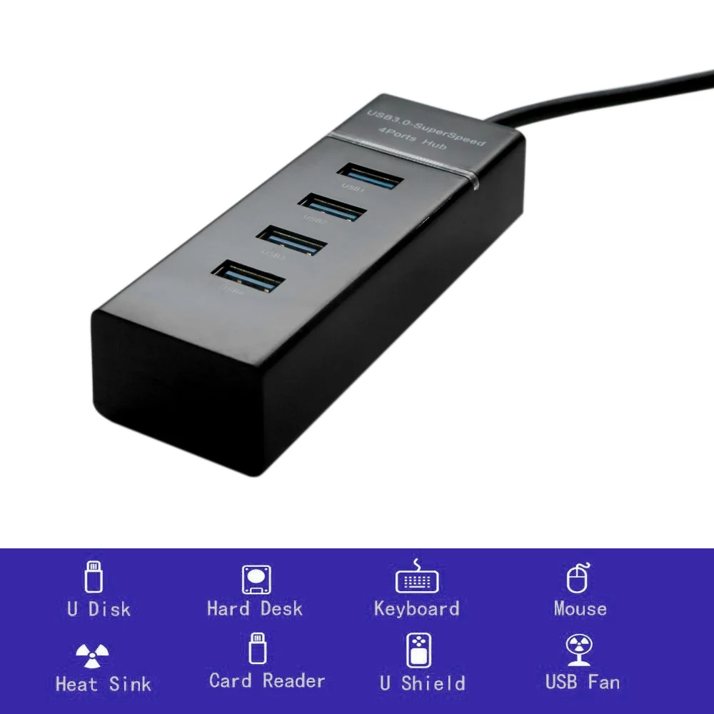 Концентратор usb 3 0 5 Гбит/с 4 портовый хаб высокоскоростной многопортовый