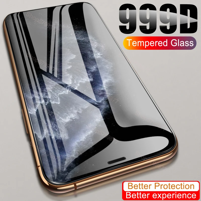 Защитное стекло 999D для iPhone 11 Pro XS Max X XR закаленное защиты экрана iphone 12 mini iphone12 pro max