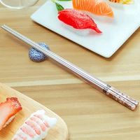 gold deer chopsticks reusable support for anime smooth korean stainless steel chopstick to eat sushi household tableware