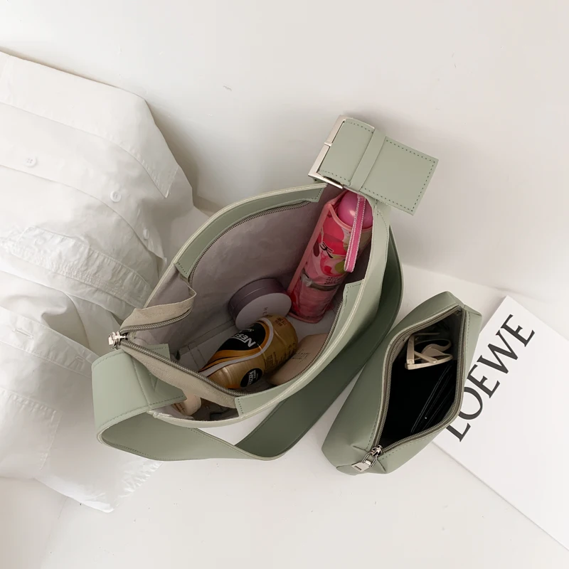 

Shoulder Bag for Women PU Leather Composite Bag Fashion Solid High Capacity Crossbody Female Bags Girl's Soft Handbag