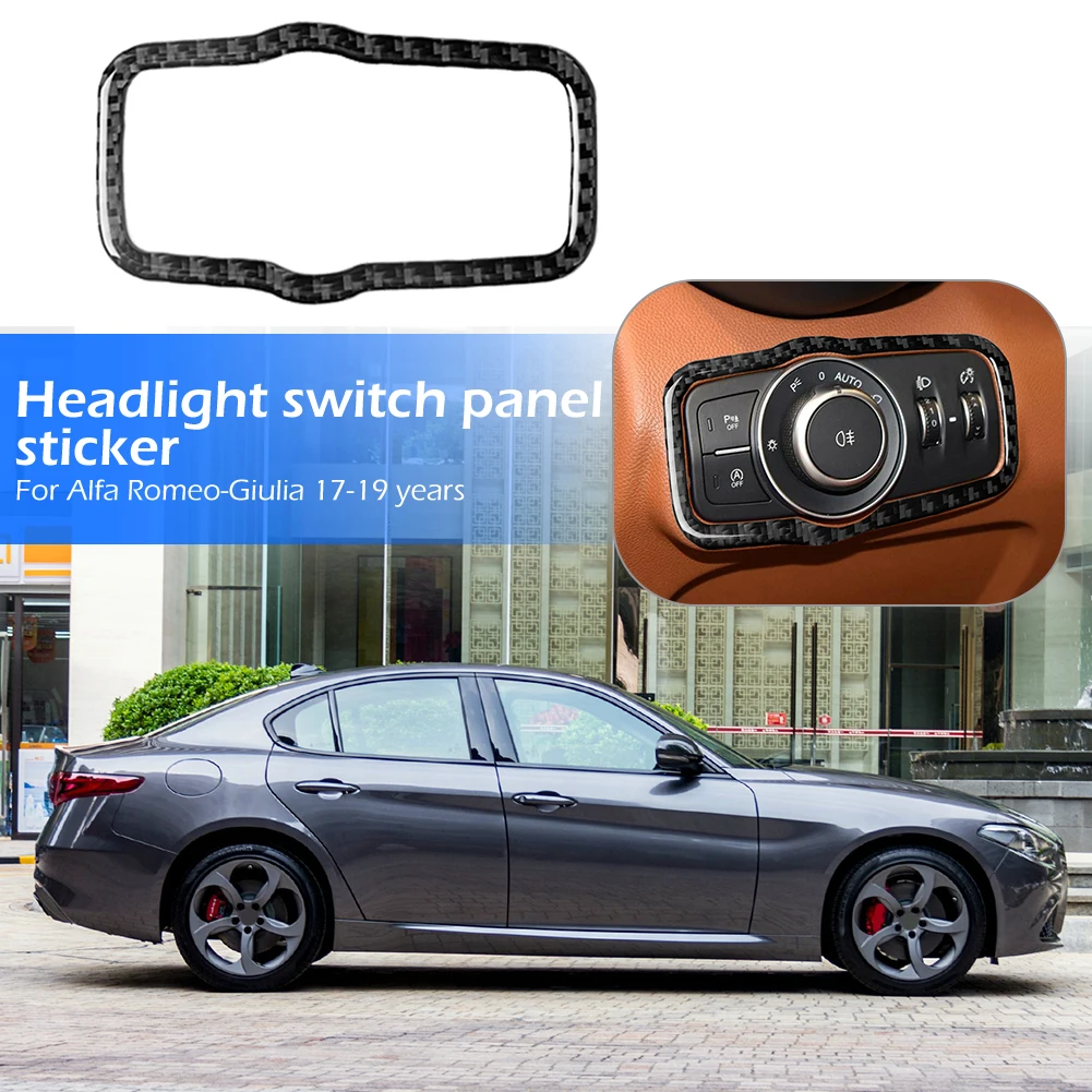 

Headlight Switch Panel Trim Cover Convenient Practical User-friendly Design Carbon Fiber for Alfa Romeo Giulia 2017-2019