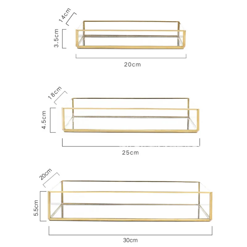 Скандинавский Золотой стеклянный поднос для хранения десертов ручной работы