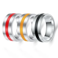 korean ins stainless steel epoxy glossy ring for men and women titanium steel does not fade treny ring