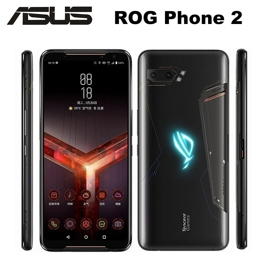 Новый Asus ROG Phone II ZS660KL мобильный телефон 6 59 &quot12 Гб ROM 1 ТБ RAM Snapdragon855 + Dual SIM 6000 мАч 48MP NFC
