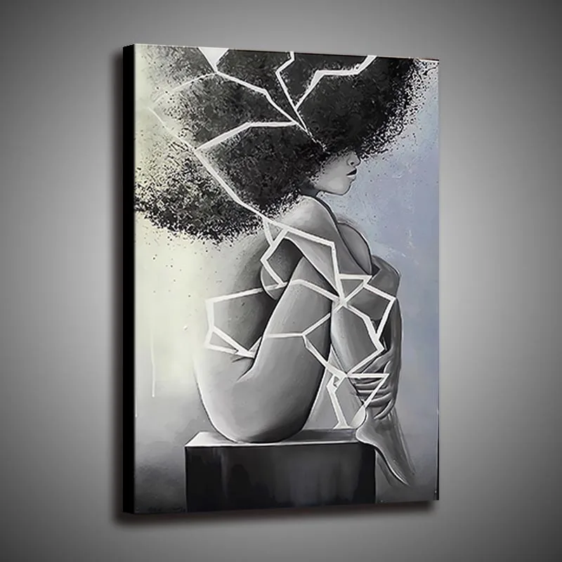 

Canvas Painting Broken Black Woman Poster Wall Art Pictures for Living Room Print No Frame Home Decor