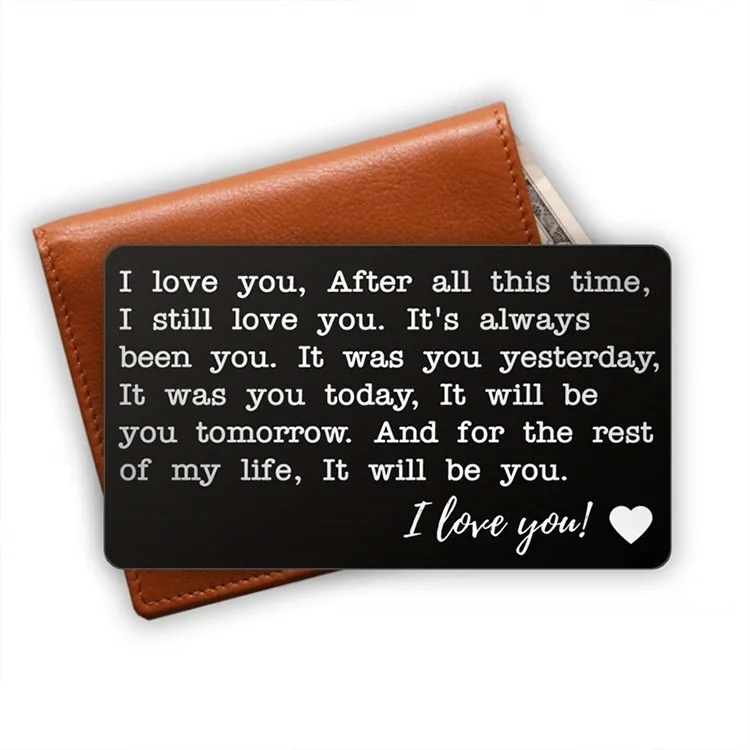 

Metal Wallet Card LOVE Note for Him "Someone To Love" Wallet Insert Anniversary Gifts for Men,Boyfriend Valentine Wedding Gifts