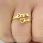 Кольцо с именем на заказ из нержавеющей стали, открытое регулируемое ювелирное изделие с именем на заказ, для женщин, подарки на день рождения