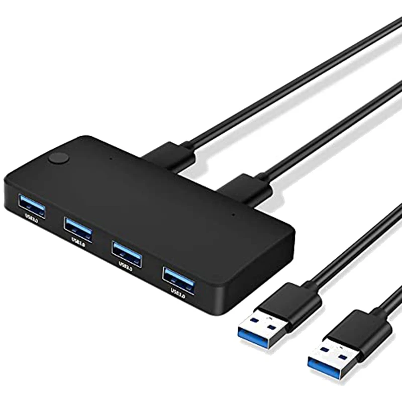 

USB 3,0 переключатель, 2 в 4 Выход USB 3,0 совместный переключатель KVM переключатель 2 шт. Суперскоростной адаптер концентратор переключатель