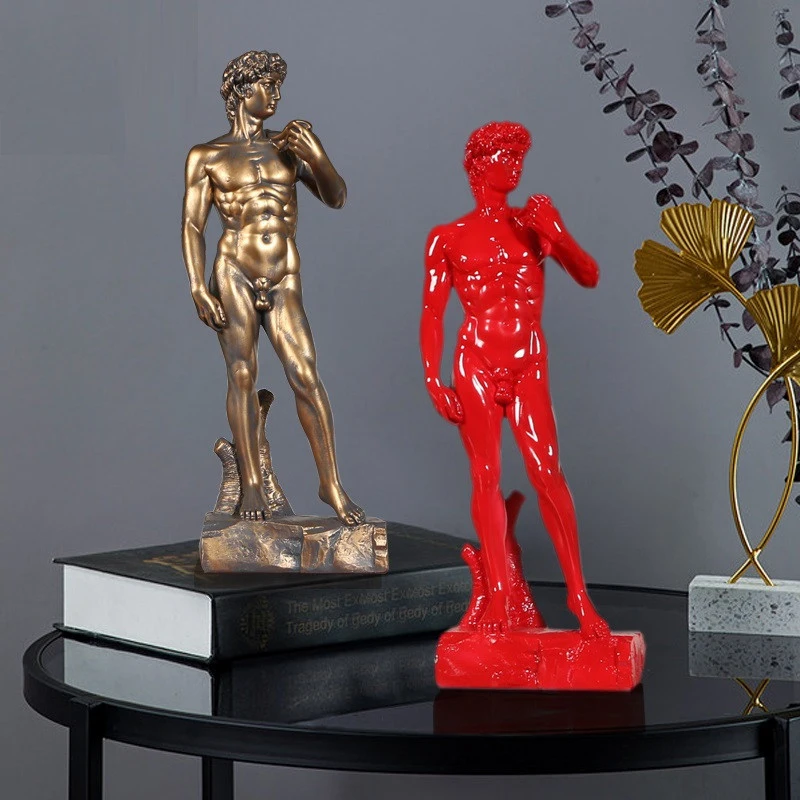 

2021 New Nordic David Statue Greek Figurine Abstract Character Art Sculpture Office Desk Home Decorations Collectiable