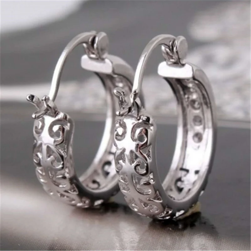 Милые серьги Стразы с кристаллами для женщин кольца полым узором на день