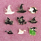 Эмалированная шпилька ведьмы в виде шляпы и кота лягушки, булавки в виде полумесяца, черная Готическая заколка на лацкан, броши в форме ведьмы, ювелирные изделия