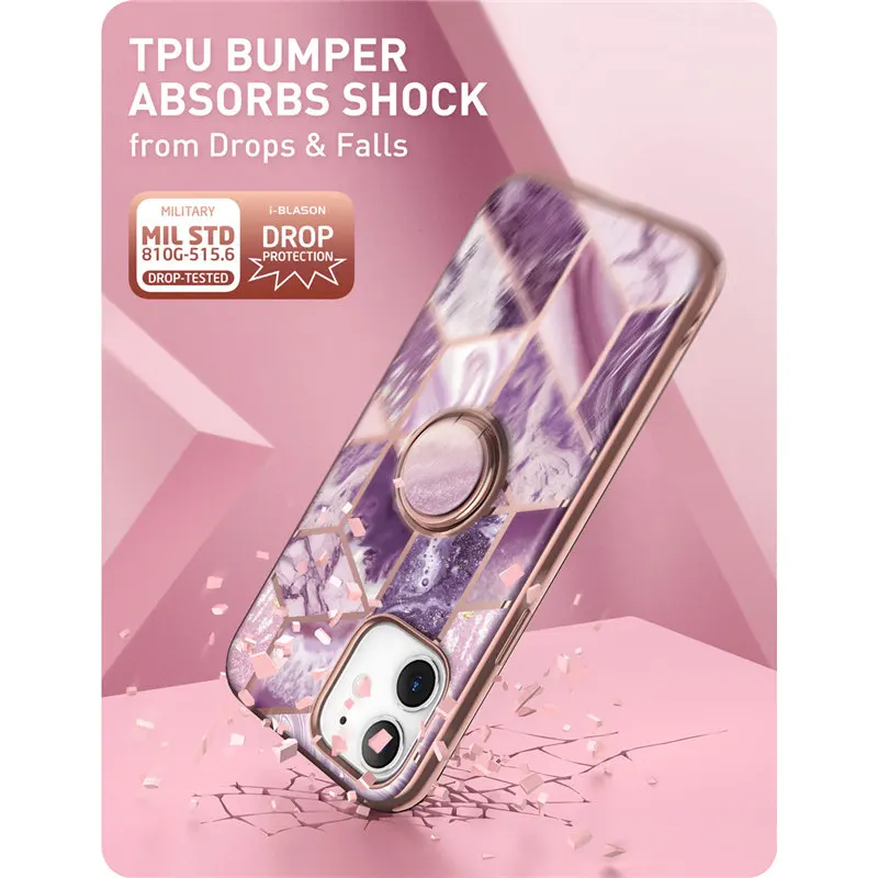 for iphone 12 case12 pro case 6 1 2020 i blason cosmo snap marble case with built in rotatable ring holder support car mount free global shipping