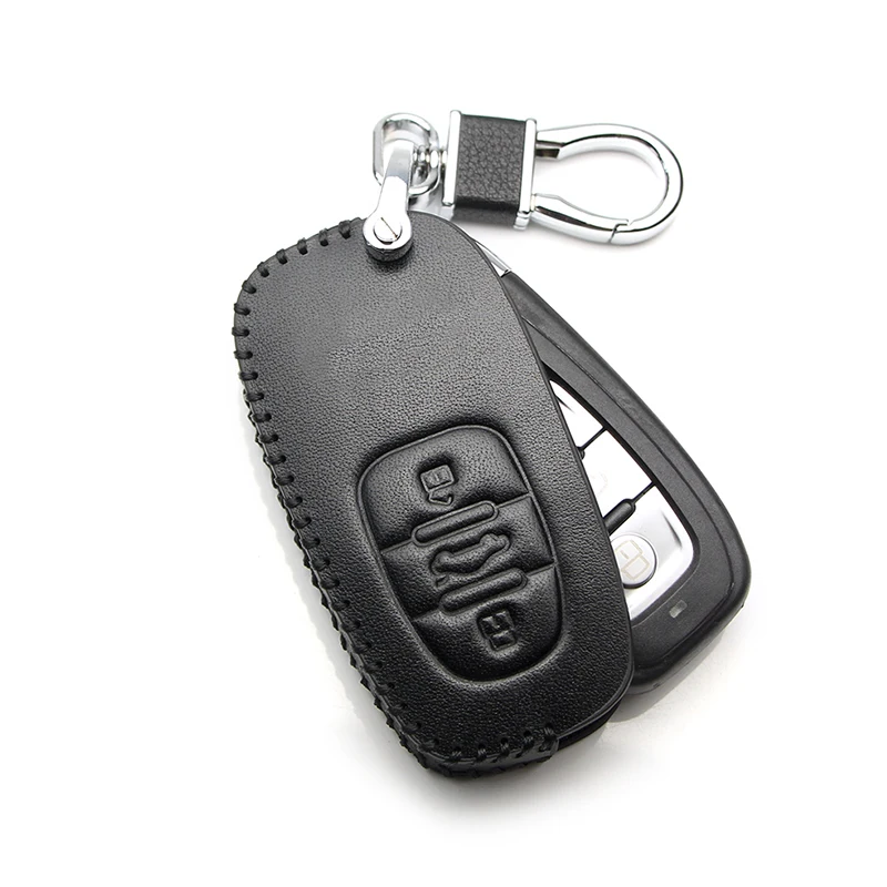 Кожаный чехол для ключей автомобиля пульта дистанционного управления Audi A1 A3 A4 A6 Q3