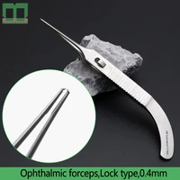 ophthalmic forceps straight toothed 0 4mm stainless steel ophthalmic instruments medical tools lock type