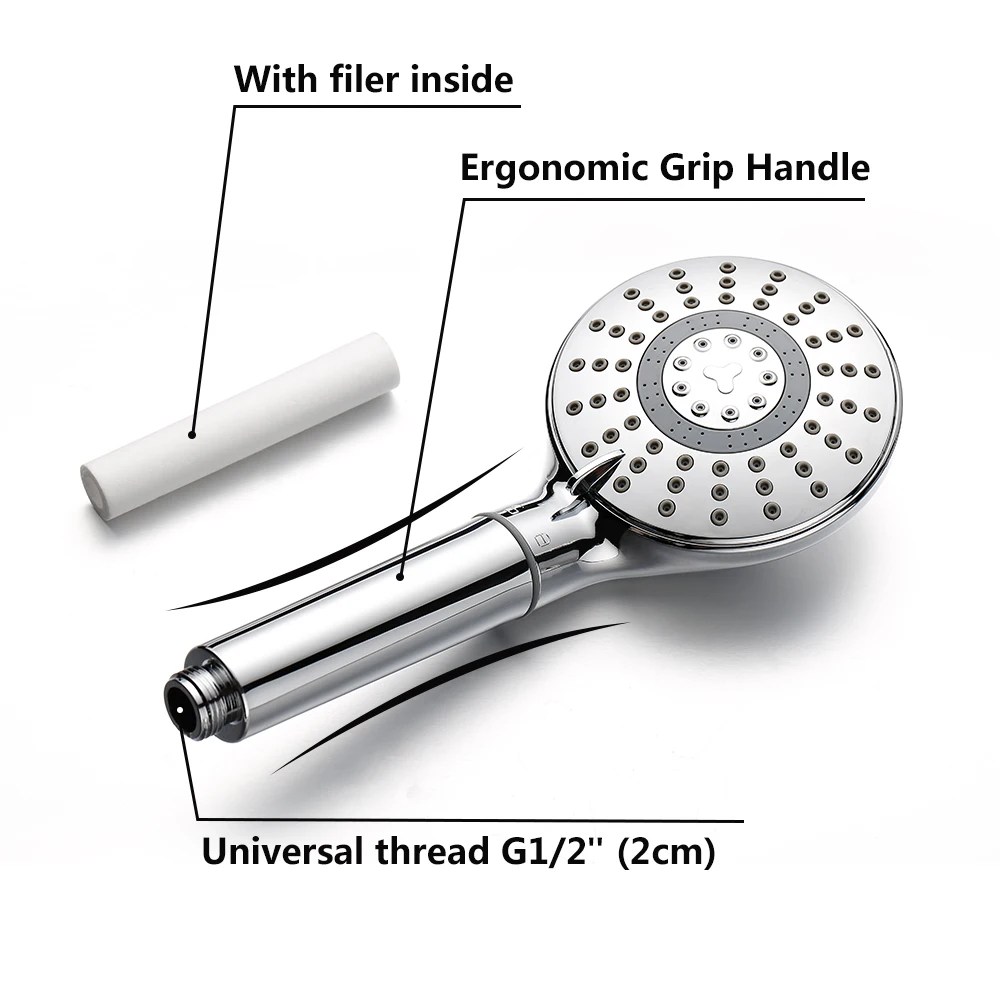 Showerhead Only 5 моделей Душевая насадка для ванной с душевым фильтром, водосберегающая Душевая насадка, повышающий давление, душевой опрыскиватель - Цвет: Showerhead Only