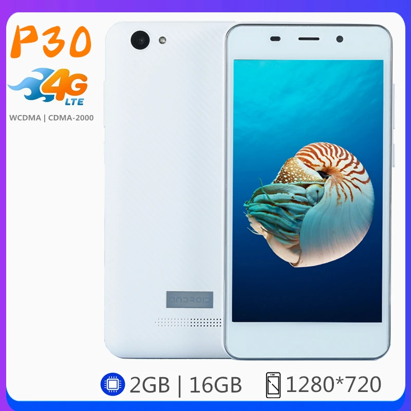 Смартфоны P30 Android 6 0 4G lte четырехъядерный MTK 2G RAM 16G ROM мобильные телефоны 5MP 720P экран