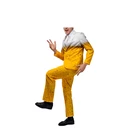 Костюм мужской на Хэллоуин, костюм на Октоберфест, карнавальный маскарадный костюм, одежда для взрослых, ролевые игры, желтые костюмы для пиввечерние, косплей