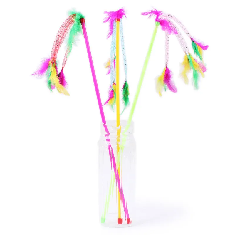 Cat Charmer Wand 2021 Kitten Teaser Interactive Toy Rod with Bell and Feather Funny cat stick | Дом и сад