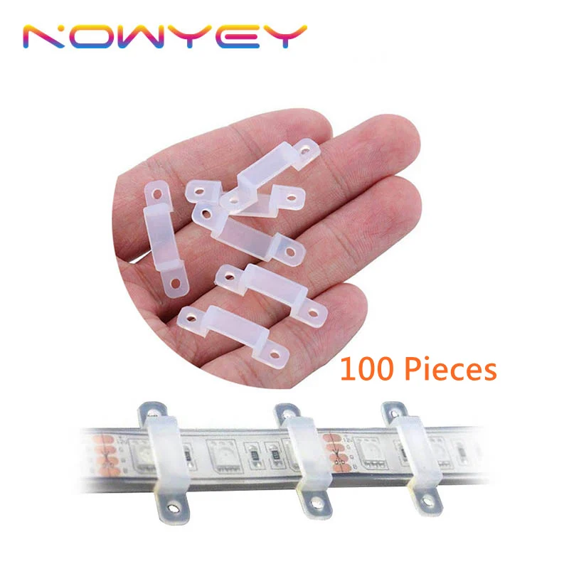 

100/50/20Pcs Fixator LED Strip Light Holder 10mm 12mm Fixing Mounted Clip for SMD5050 LED Strip Light Cable Clamp Accessories