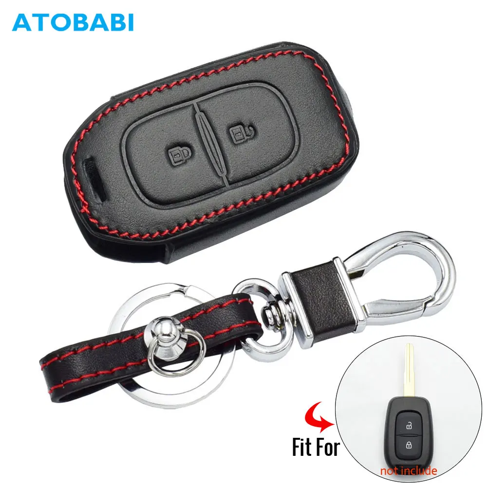 2 кнопки кожаный чехол для ключей автомобиля для Renault Scenic Master Megane Duster Logan Clio Captur Laguna Fluence пульт дистанционного управления чехол брелок сумка