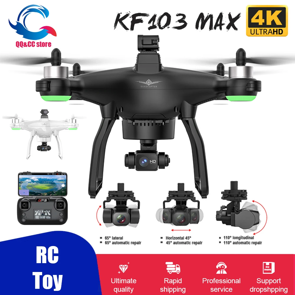 

Квадрокоптер KF103 Max с GPS и дистанционным управлением, профессиональная HD камера против тряски, 3-осевой шарнирный держатель препятствий, бесщ...